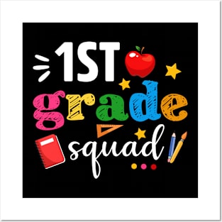 1st First Grade Squad Student Teacher Back To School Gift Posters and Art